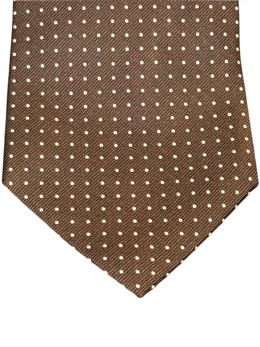 Polo Ralph Lauren Brown Silk Pin Dot Tie Vintage Made USA Old Money Preppy - Picture 3 of 7